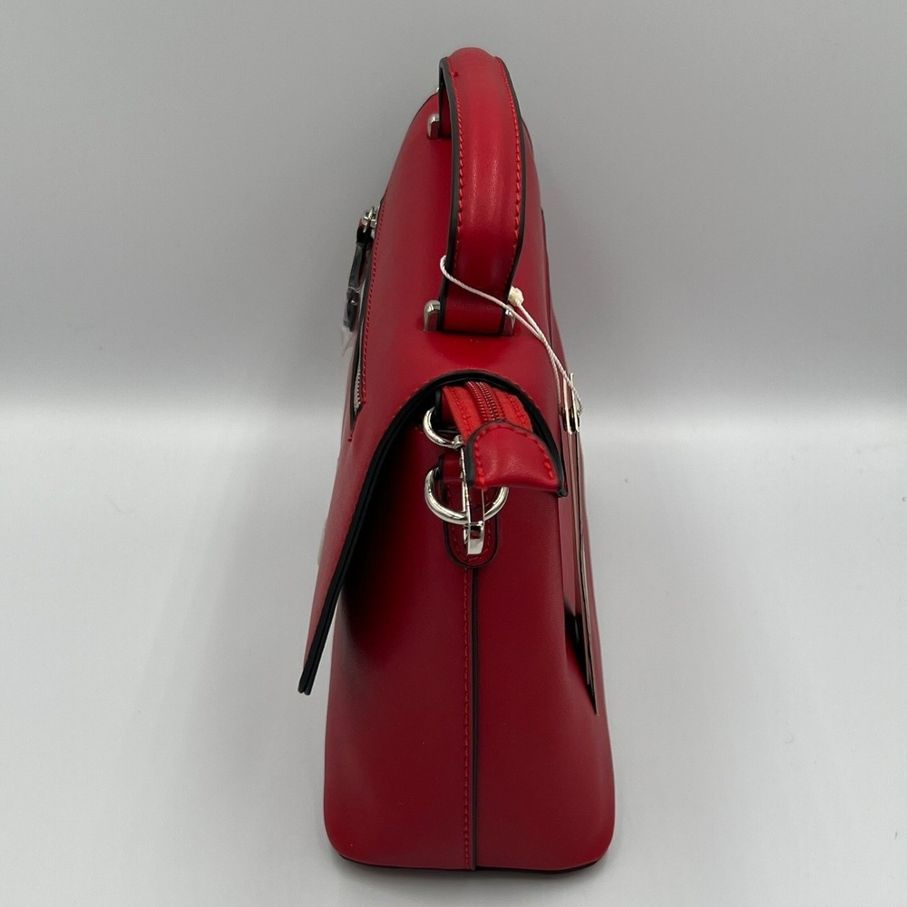Isabelle Satchel Women OS‎ Red Brand New Vegan Leather Top Handle Bag IBS0826 - Picture 3 of 12